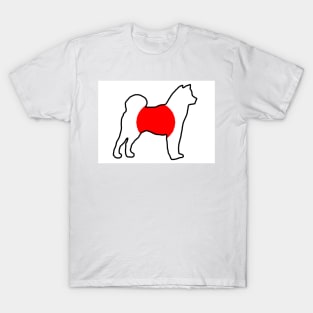 shiba inu flag in silhouette T-Shirt